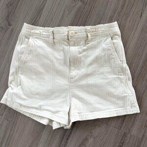 Madewell Camp Shorts Women’s‎ Medium in Ivory High Waisted Cotton Stretch Summer